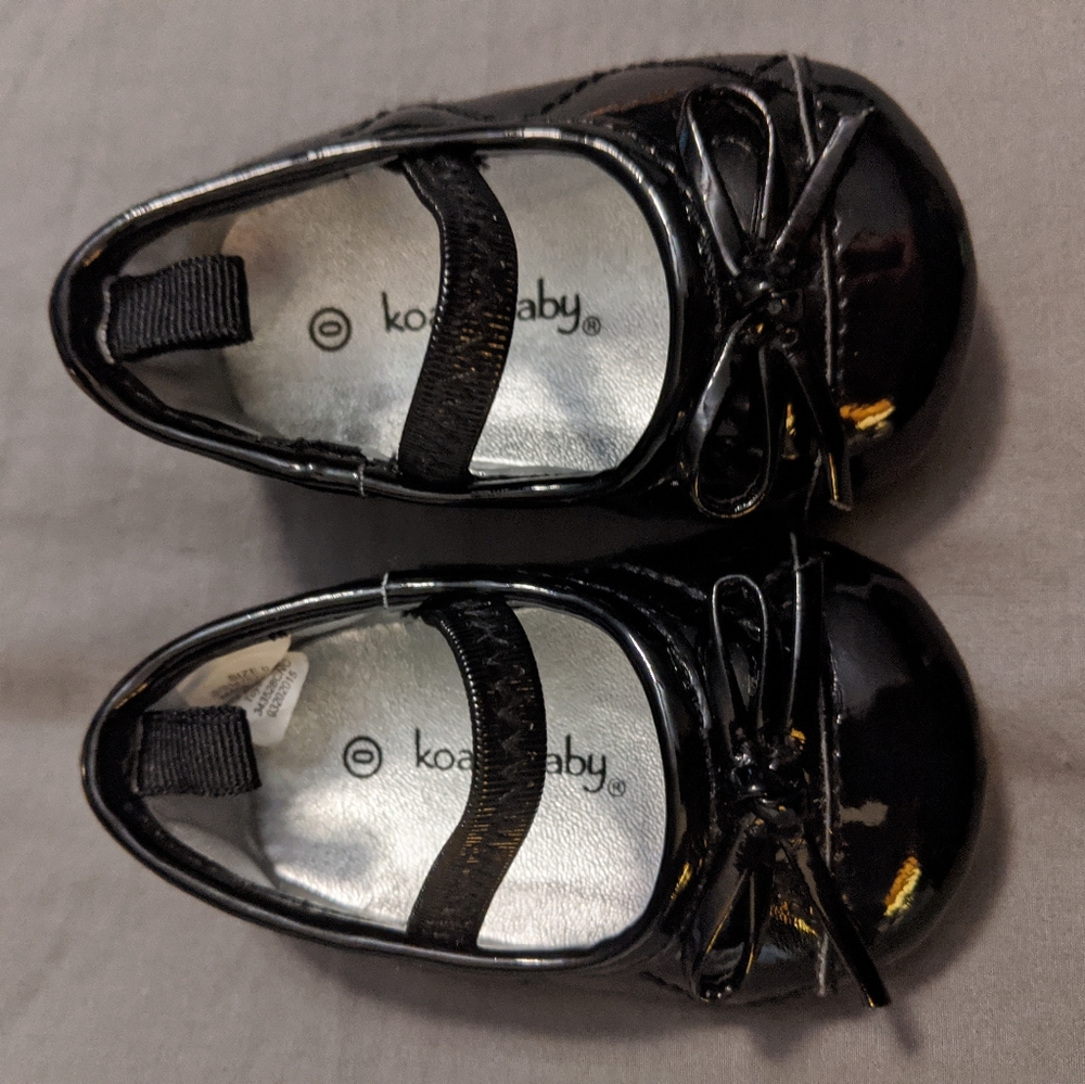 Koala baby black patent flats